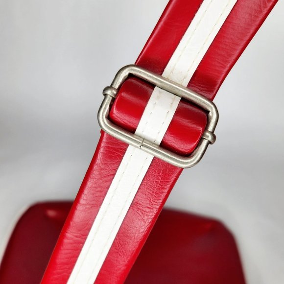 Vintage Roots Red & White Varsity Shoulder Bag Crossbody Purse Satchel - Picture 5 of 7